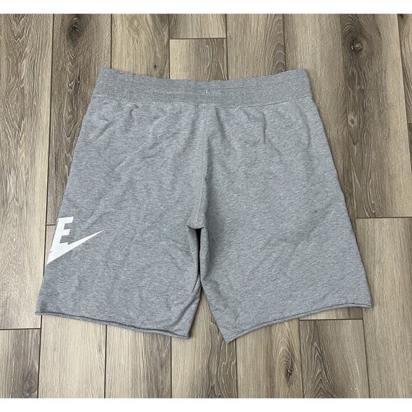 Nike Mens Alumni French Terry Sweat Shorts Gray/White Swoosh Logo Size Large - Picture 4 of 7